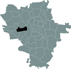 Black flat blank highlighted location map of the NÖRDLICHE NEUSTADT DISTRICT inside gray administrative map of Halle (Saale), Germany