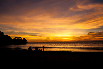 Obraz na płótnie Canvas sunset with human silhouette