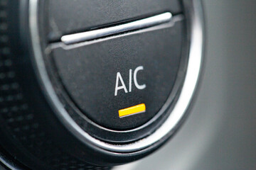 automobile air conditioner regulator in the car. Air cooling in the passenger compartment, macro