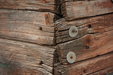 Corner of an old wooden house.
