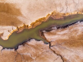 Krasnoyarsk Sea, Enisey Abakan erosion river. Waves on the water and an empty shore. Khakassia.