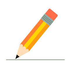 simple colorful pencil isolated on white background, flat design vector illustration