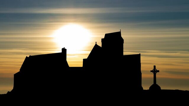 Iona Abbey: Cloudy Sunset Time Lapse, Scotland