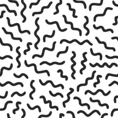 Seamless pattern. Black lines, dashes on a white background.