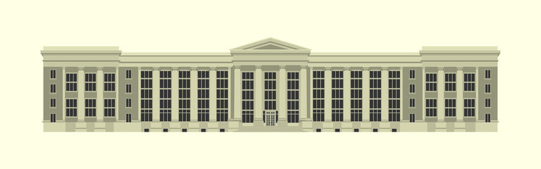 Old university building with colonnades vector