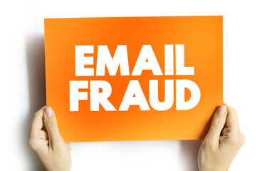 Email fraud text quote on card, concept background