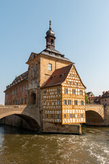 Fototapeta na wymiar Bamberg old town hall on the Regnitz river