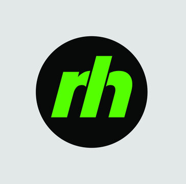 RLH company name initial letters monogram. RLH letters icon.