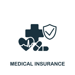 Medical Insurance icon. Monochrome simple Insurance icon for templates, web design and infographics