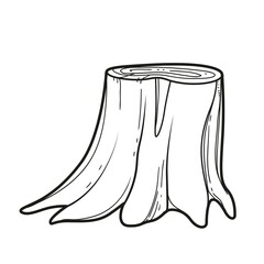 Simple stump linear drawing for coloring isolated on white background