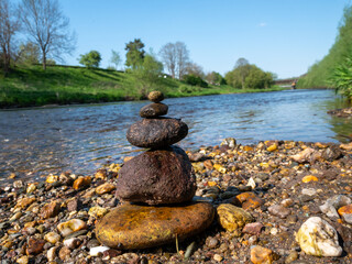 Balance stones on the water