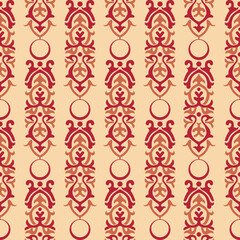 Seamless Victorian pattern. Floral Tile in turkish style. Hand drawn floral background. Vintage Wallpaper in damask style. Islam, Arabic, Indian, Ottoman motif. Vector illustration.