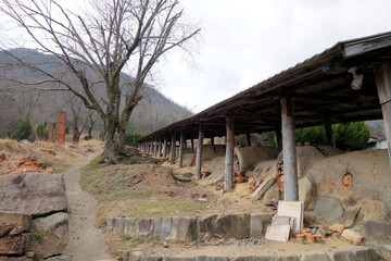 丹波焼の里を散策　登り窯　丹波篠山市　3月中旬