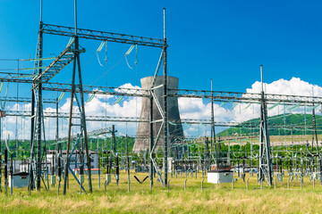 Power plant in Montenegro, Europe. Industrial facility for the generation of electric power.