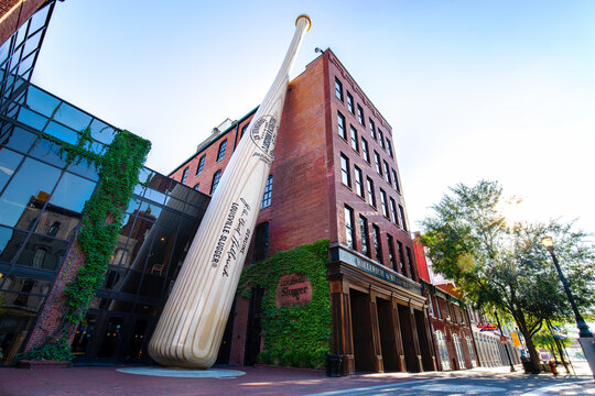 LOUISVILLE, KY, USA - JULY 23, 2018: The Louisville Slugger Museum & Factory is located in the downtown Louisville and showcases the past, present and future of the brands success.