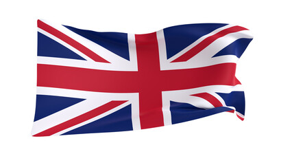 United Kingdom UK flag on white background, 3d rendering