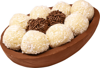 Chocolate easter egg 3d render realistic
