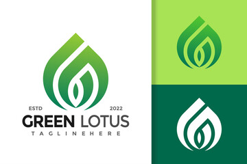 Green Lotus Modern Logo Design Vector Template