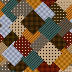 Obraz premium patchwork background with different patterns 
