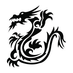 Dragon tattoo on white background