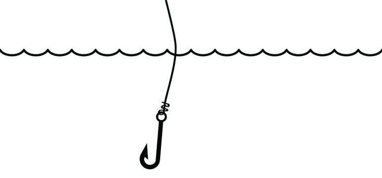 National go fishing day june 18 holiday concept. Cartoon vector fish hook banner. I love fishing or happy family fishing day. Fishhook for in the water, river or lake sign. Fish food icon or logo.