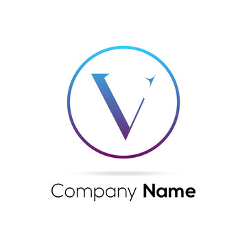initial V letter logo design with circle element. V letter logo design vector template.