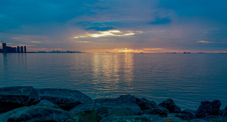 sunset over the sea