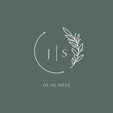 Initial letter JS wedding logo design ideas