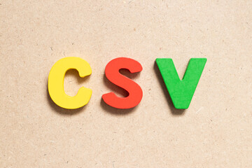 Color alphabet letter in word CSV (Abbreviation of Computer system validation or Comma-separated...