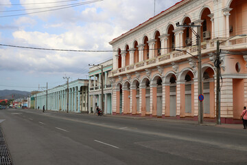 Fototapeta premium Colonial buildings in Santiago De Cuba, Cuba