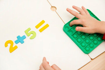 3D wooden numbers. Implement for learning to count with help of digits and 