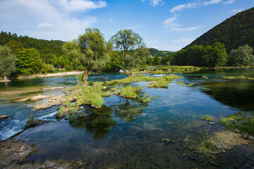 Beautiful shot of the River Una in Bosnia and Herzegovina