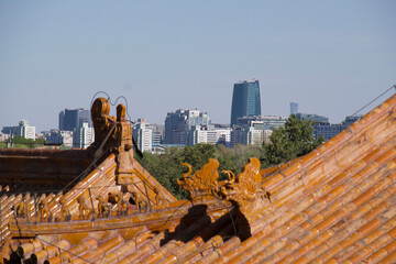 Beautiful shot of a rooftop of the Chinese traditional building