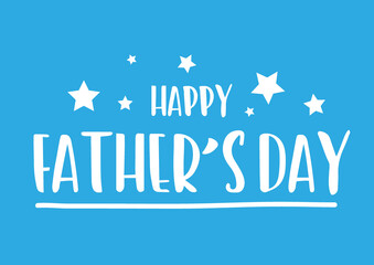 Fathers Day poster with inscription on blue background