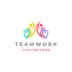 People together human unity logo icon design vector