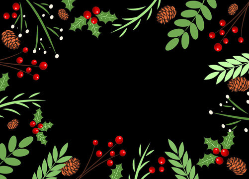 High quality vector image. Christmas card. Layout. Empty space for congratulations.
