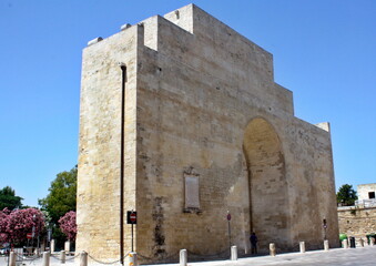 Porta Napoli gate in Lecce, Italy.