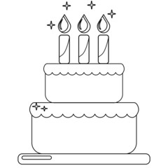 Birthday cake with candles. Vector