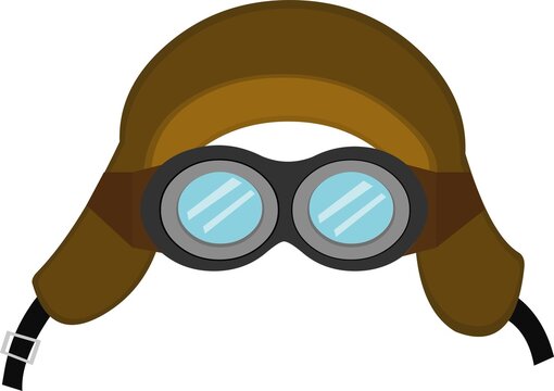 Vector illustration of the classic hat with aviator goggles