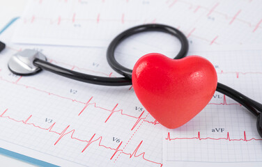 Red heart and stethoscope photography