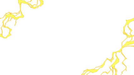 アニメ風_黄色い雷のフレーム_エフェクト_16:9