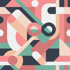 Abstract geometric seamless pattern with tablets and pills - 505474235