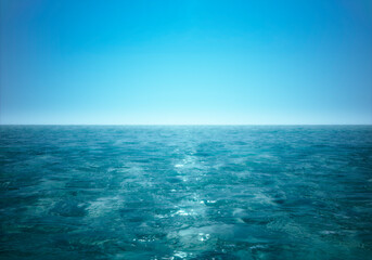 3D render - Blue sea water surface with small waves