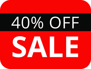 40 offer tag discount sale vector icon stamp