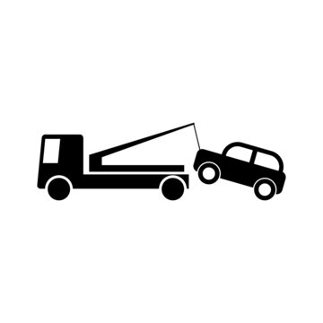 Car towing truck glyph icon
