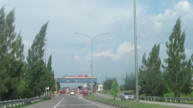 weleri  indonesia 1 may 2022 road to weleri toll road gate