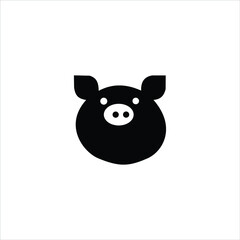 Simpl pig head logo, pig head icon design templates