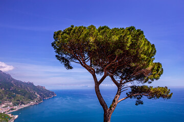 Coastline in Ravello, Amalfi coast, italy