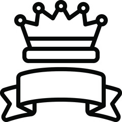 Fototapeta premium Crown And Banner Icon