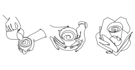 Continuous drawing of the coffee cup line. Vector illustration